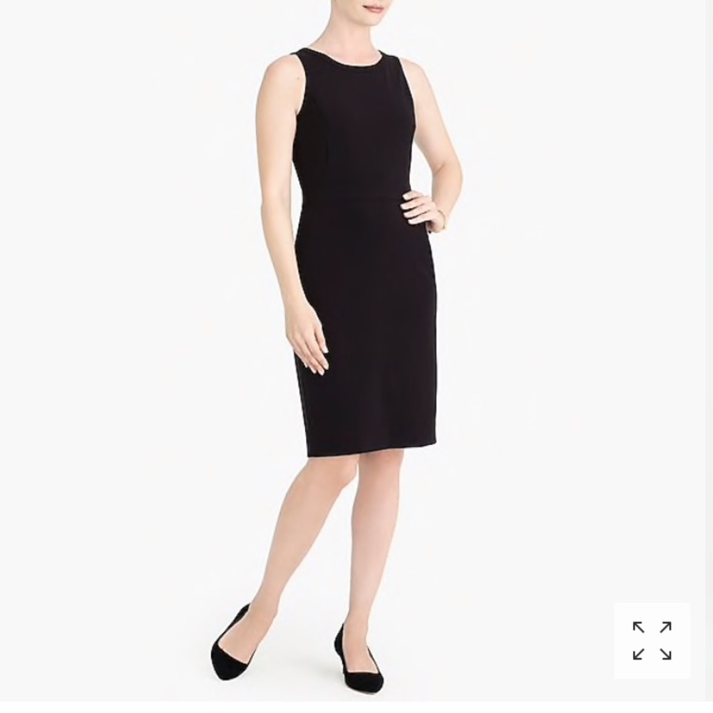 J Crew Factory suiting black sheath dress size 15